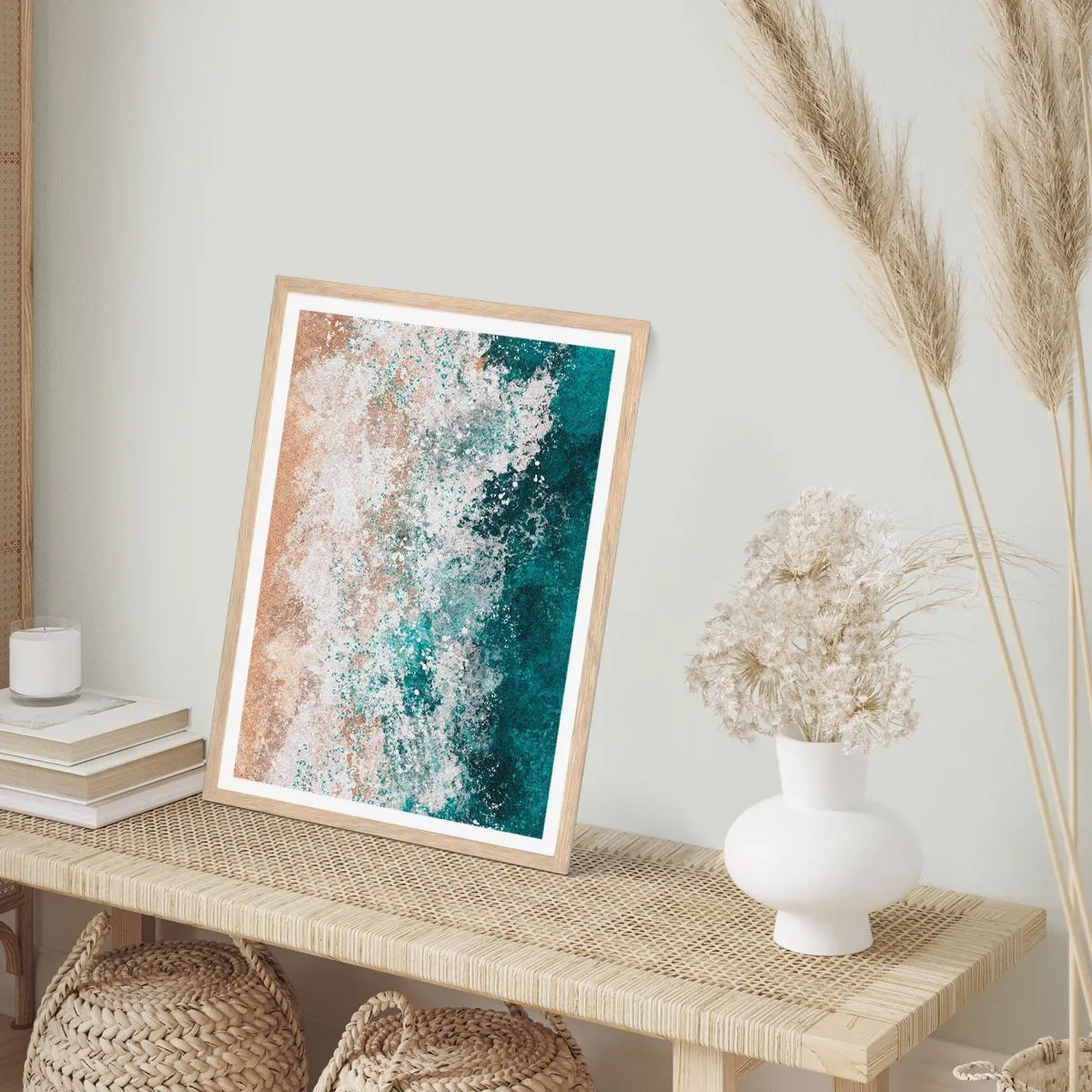 Poszter világos tölgy keretben - Tengeri történetek - 50x70 cm