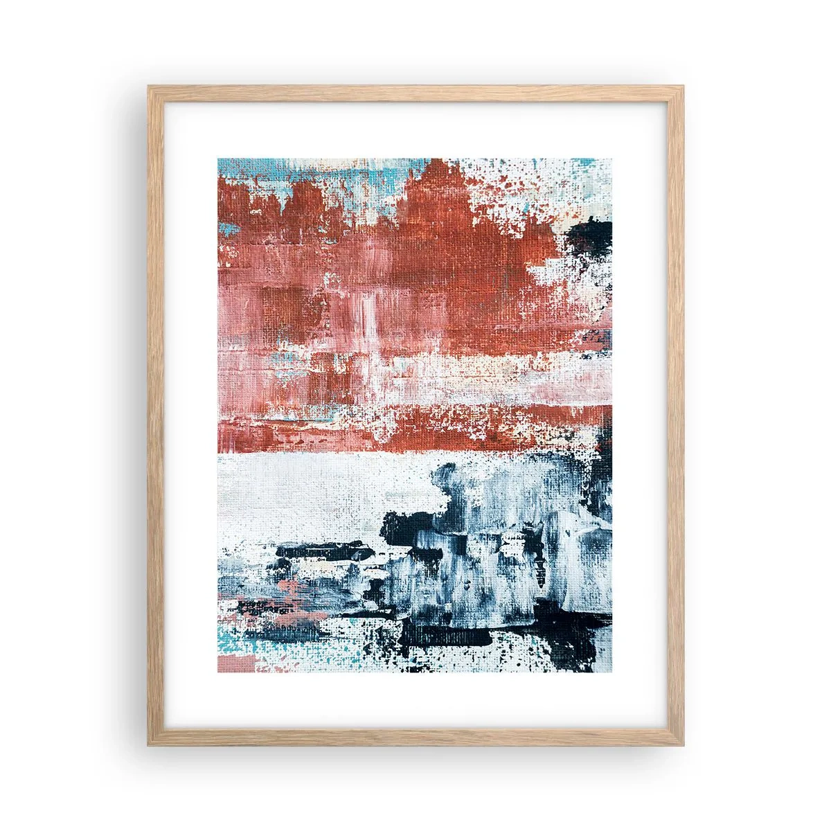 Poszter világos tölgy keretben - Fele-fele absztrakt - 40x50 cm