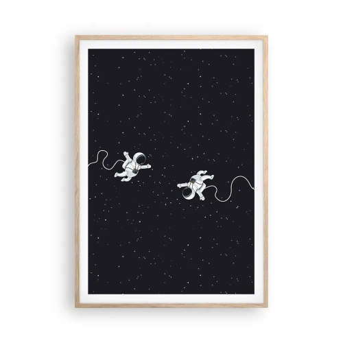 Poszter világos tölgy keretben - Kozmikus tánc - 70x100 cm