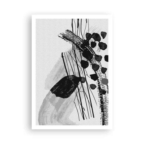 Poszter - Fekete-fehér organikus absztrakció - 70x100 cm
