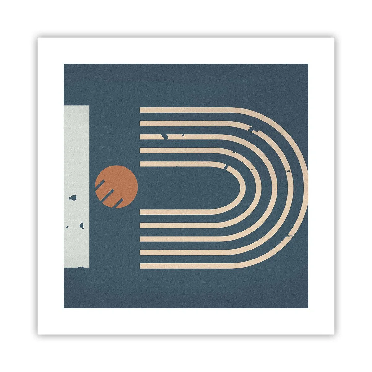 Poszter - Geometria sötétkék háttéren - 40x40 cm