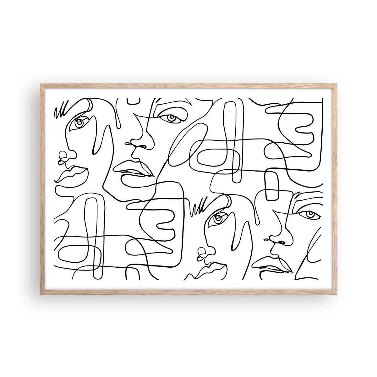Poszter világos tölgy keretben - Összegabalyodott érzelmekben - 100x70 cm