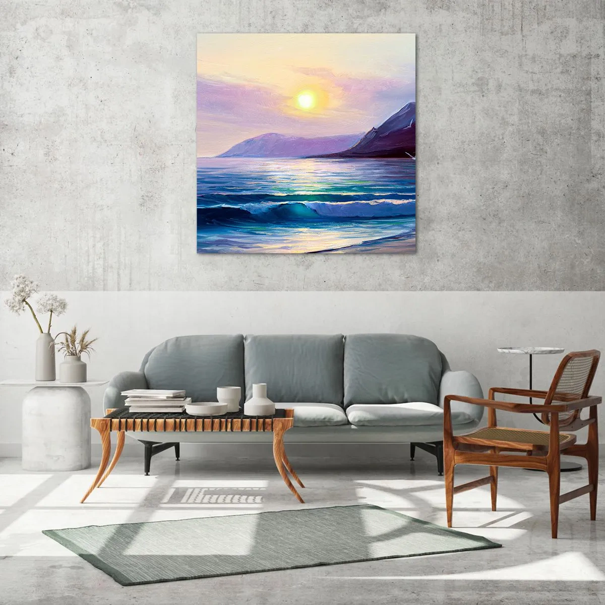 Üveg kép - Víz és levegő kristály - 60x60 cm