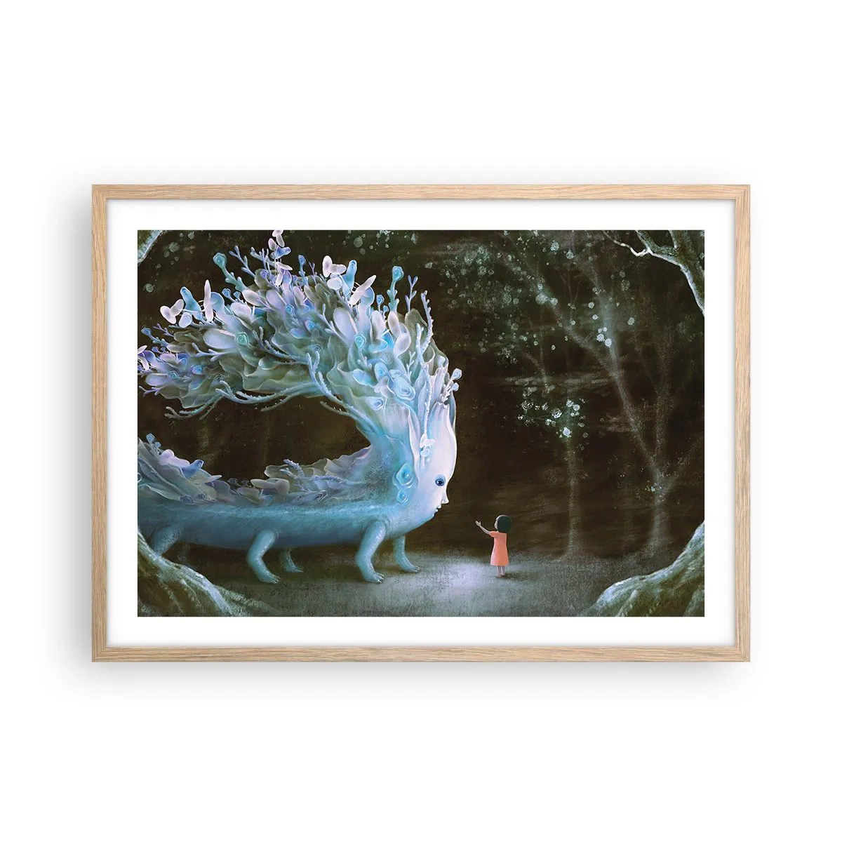 Poszter világos tölgy keretben - Fantasztikus találkozás - 70x50 cm
