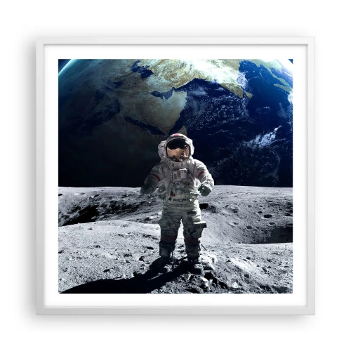 Poszter fekete keretben - Üdvözlet a Holdról - 60x60 cm