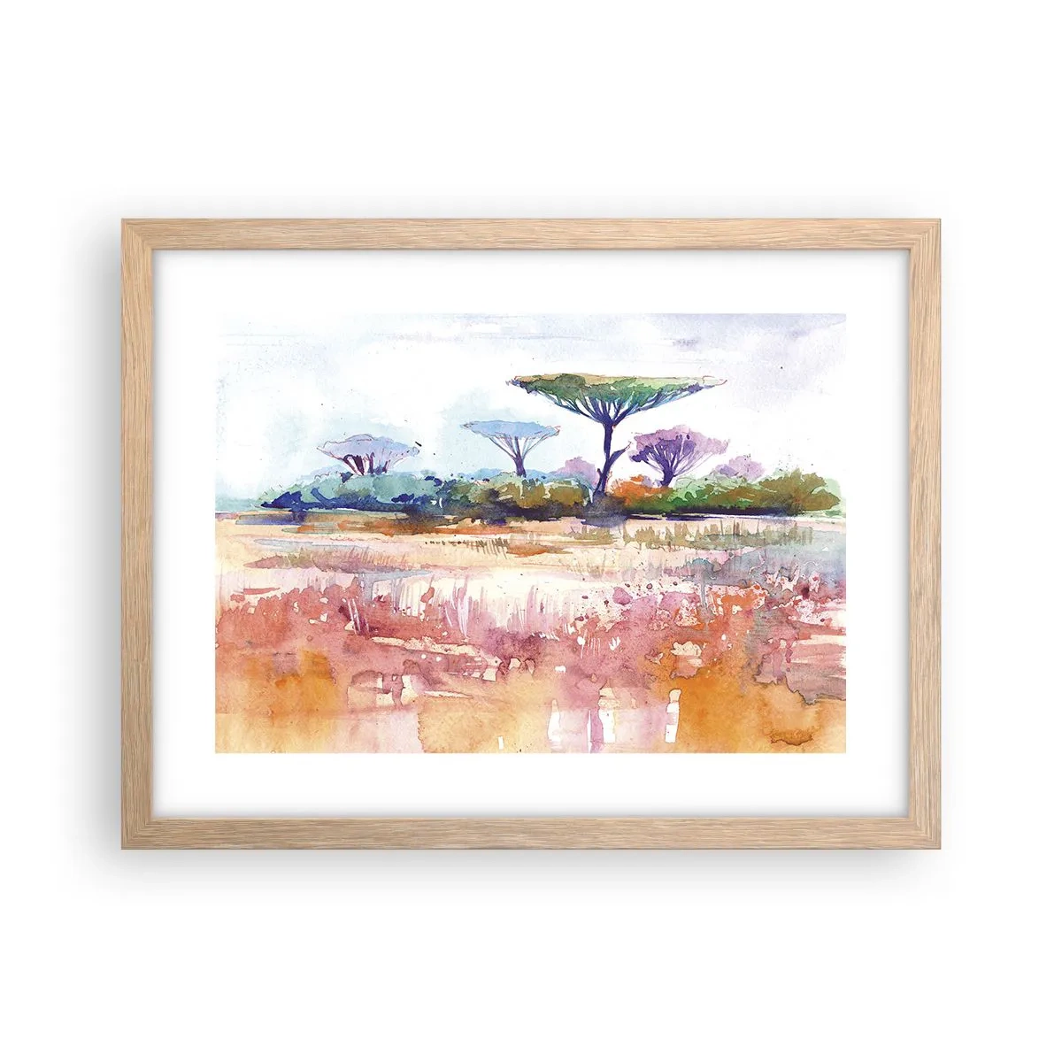 Poszter világos tölgy keretben - Szavanna színei - 40x30 cm