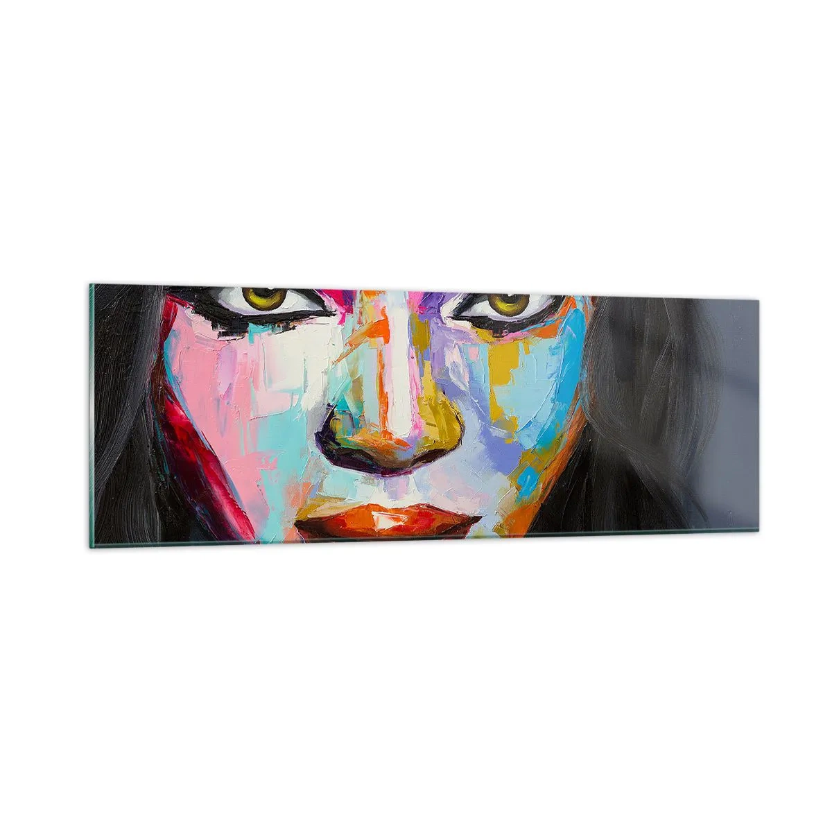 Üveg kép - Lehetetlen levenni a tekintetet - 90x30 cm