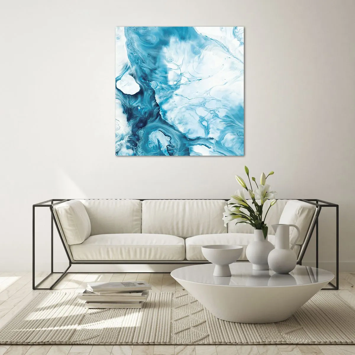 Üveg kép - Kékség koncertje - 50x50 cm
