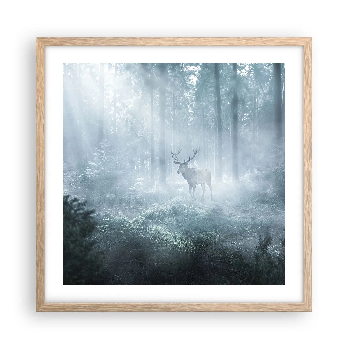 Poszter világos tölgy keretben - Reggeli birtokellenőrzés - 50x50 cm