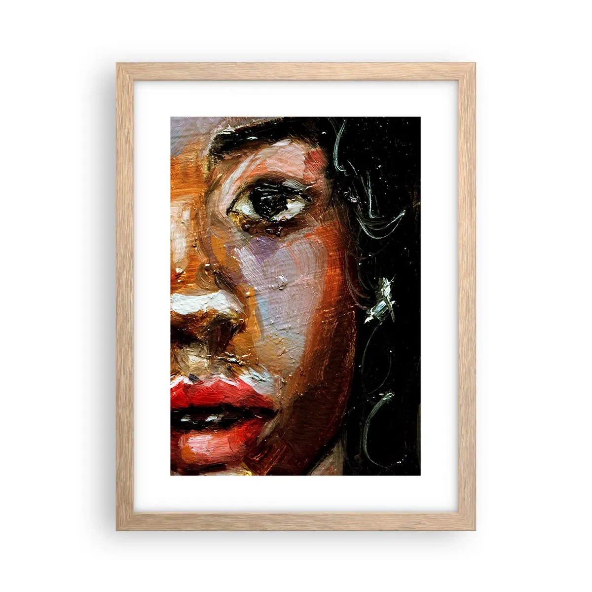 Poszter világos tölgy keretben - Fekete és fény - 30x40 cm