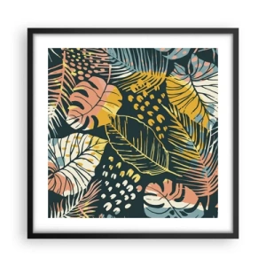 Poszter fehér keretben - Leveles fantázia - 50x50 cm