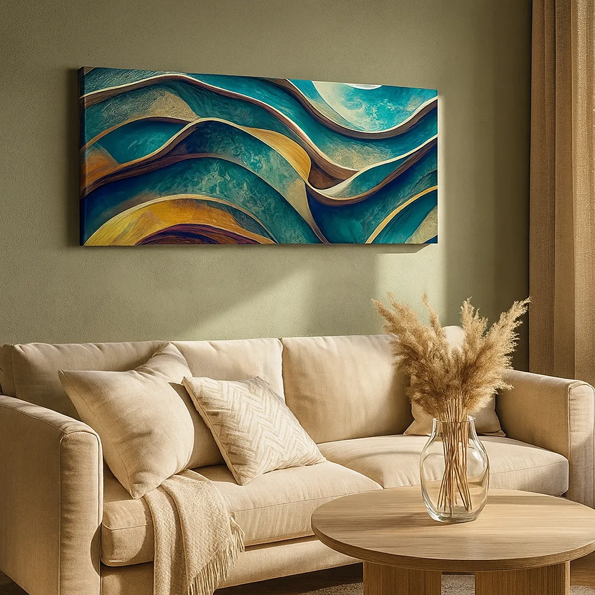 Vászonkép - Kék kanyarulatok - 30x30 cm