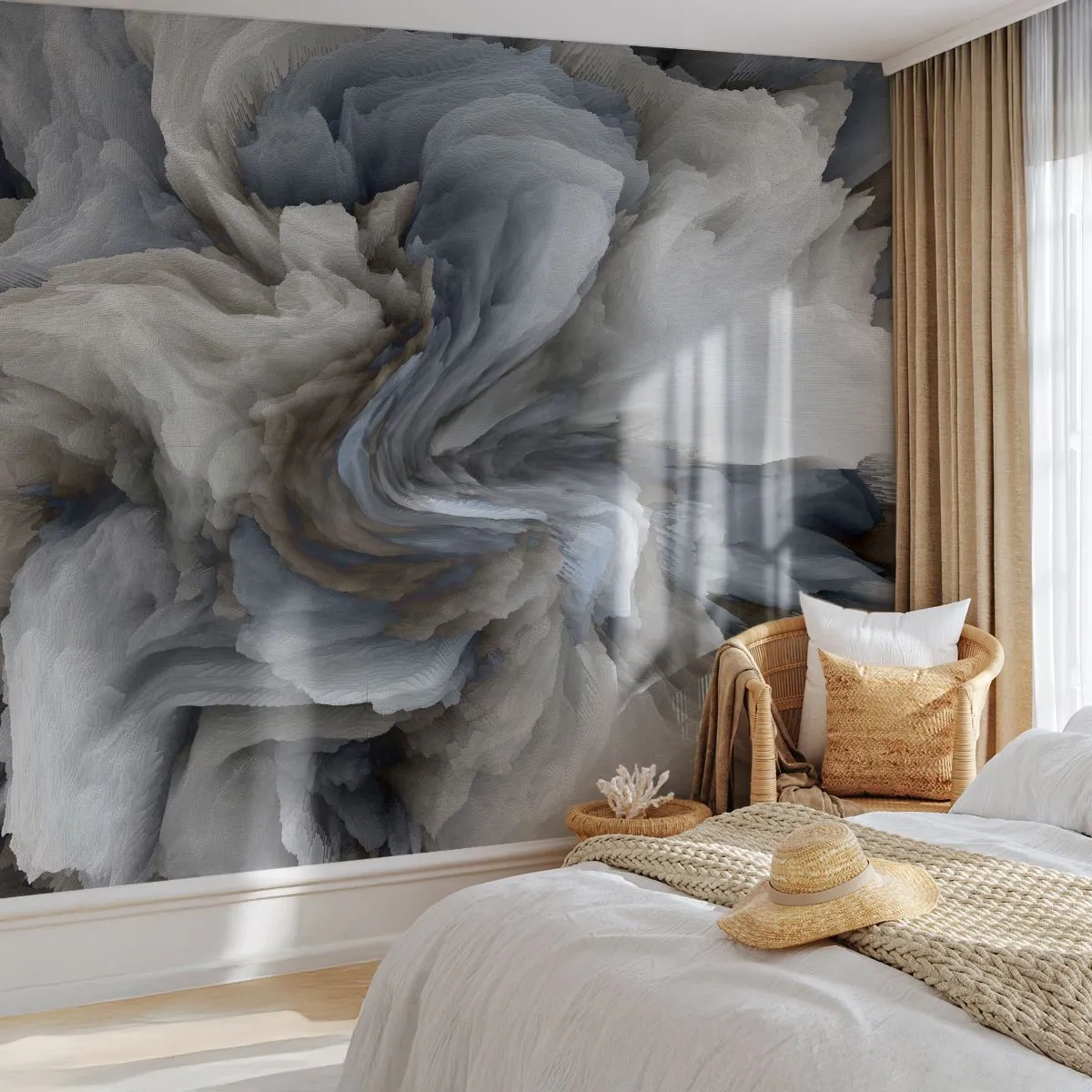 Fotótapéta Premium Canvas - Kő és virág - 3D, Háromdimenziós, Darab - 500x350 cm