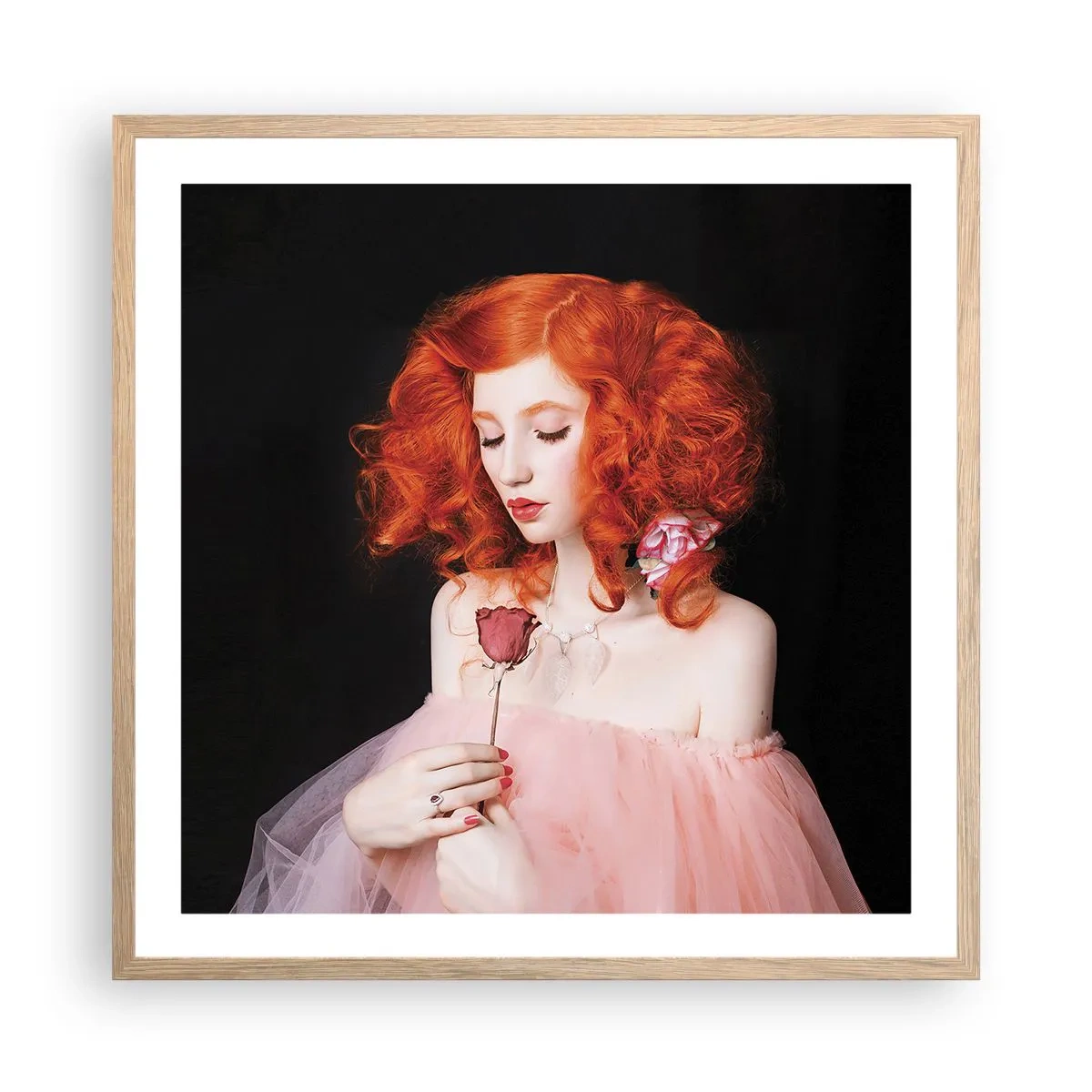 Poszter világos tölgy keretben - Barokk stílusban - 60x60 cm