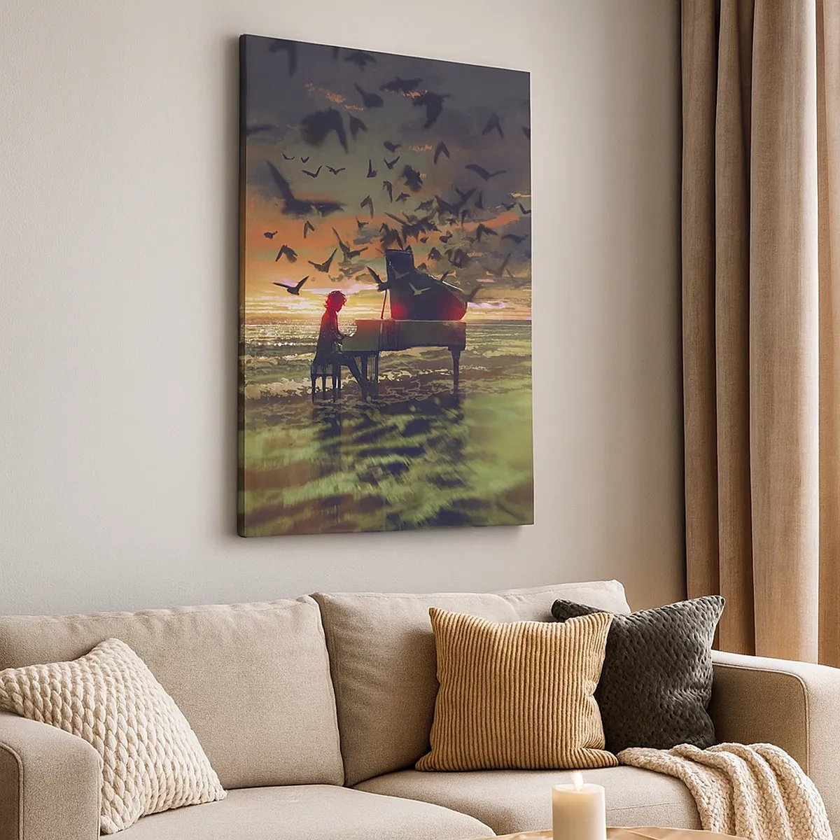 Vászonkép - Koncert zongorára és a hullámokra - 50x70 cm