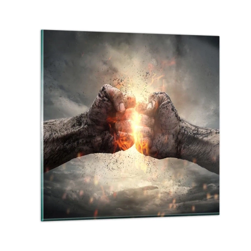 Üveg kép - Harcolj - 30x30 cm