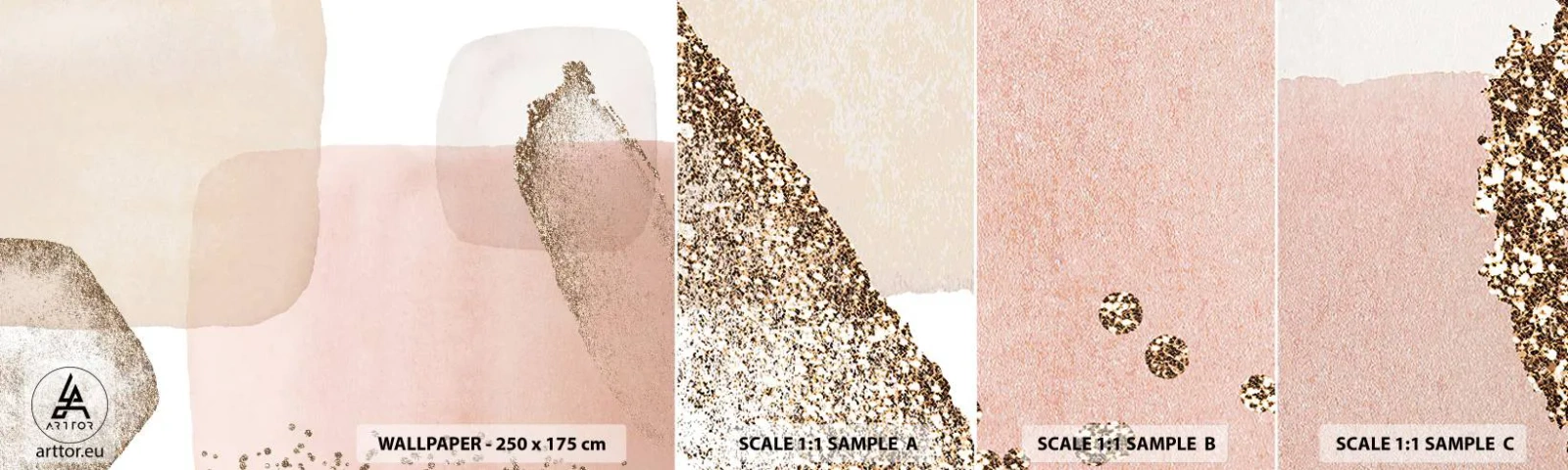 Fotótapéta Minta Öntapadós Deluxe Sticker - Egy pillantás a színeken keresztül - Absztrakció, Darab, Modern minta - 100x30 cm