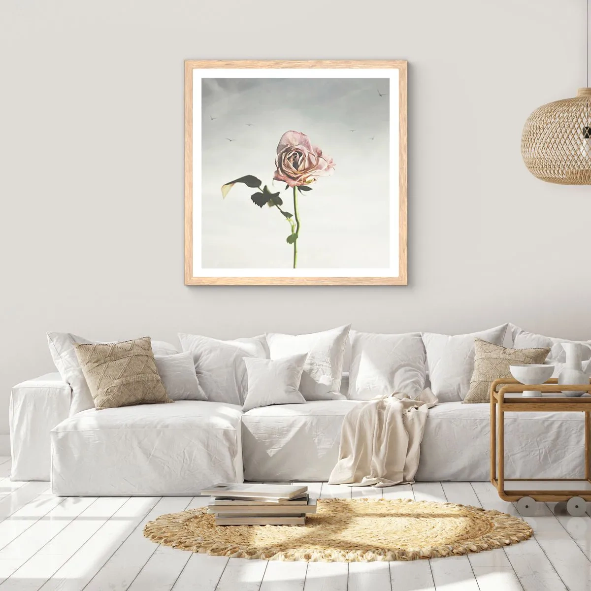 Poszter világos tölgy keretben - Tavasz üdvözlése - 60x60 cm