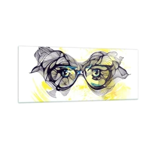 Üveg kép - Kék szemüvegen keresztül - 100x40 cm