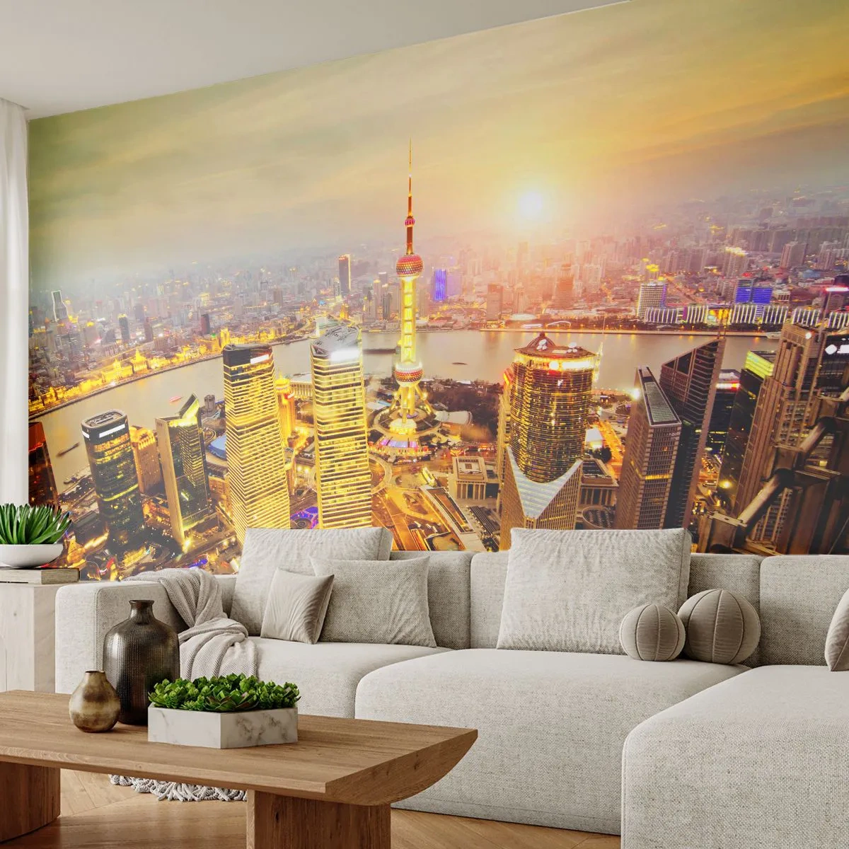 Fotótapéta Premium Sand - Ázsiai álom - Város, Tájkép, Építészet - 100x70 cm