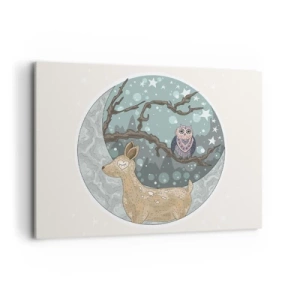 Vászonkép - Mesebeli erdei éjszaka - 100x70 cm