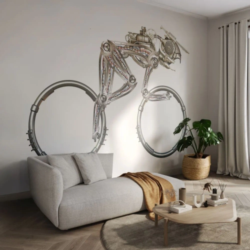 Öntapadós Fotótapéta Deluxe Sticker - Remek gép - Absztrakció, Kerékpár, Grafika - 400x280 cm