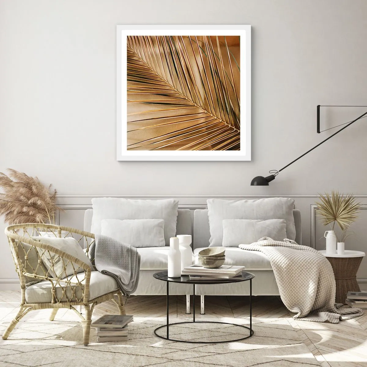 Poszter fekete keretben - Természetes oszlopsor - 40x40 cm