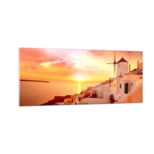Üveg kép - Szétfolyni a fehérben és aranyban - 100x40 cm