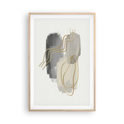 Poszter világos tölgy keretben - Létezés és mozgás - 61x91 cm