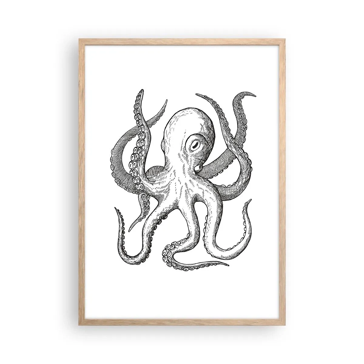 Poszter világos tölgy keretben - Hullámokkal táncoló - 50x70 cm