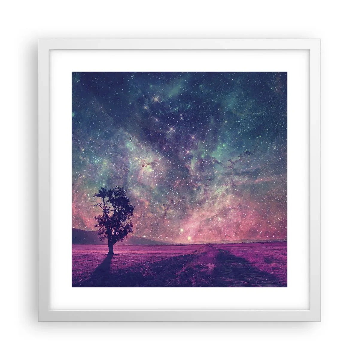 Poszter fekete keretben - Varázslatos ég alatt - 40x40 cm
