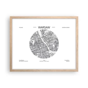 Poszter világos tölgy keretben - Varsó anatómiája - 50x40 cm