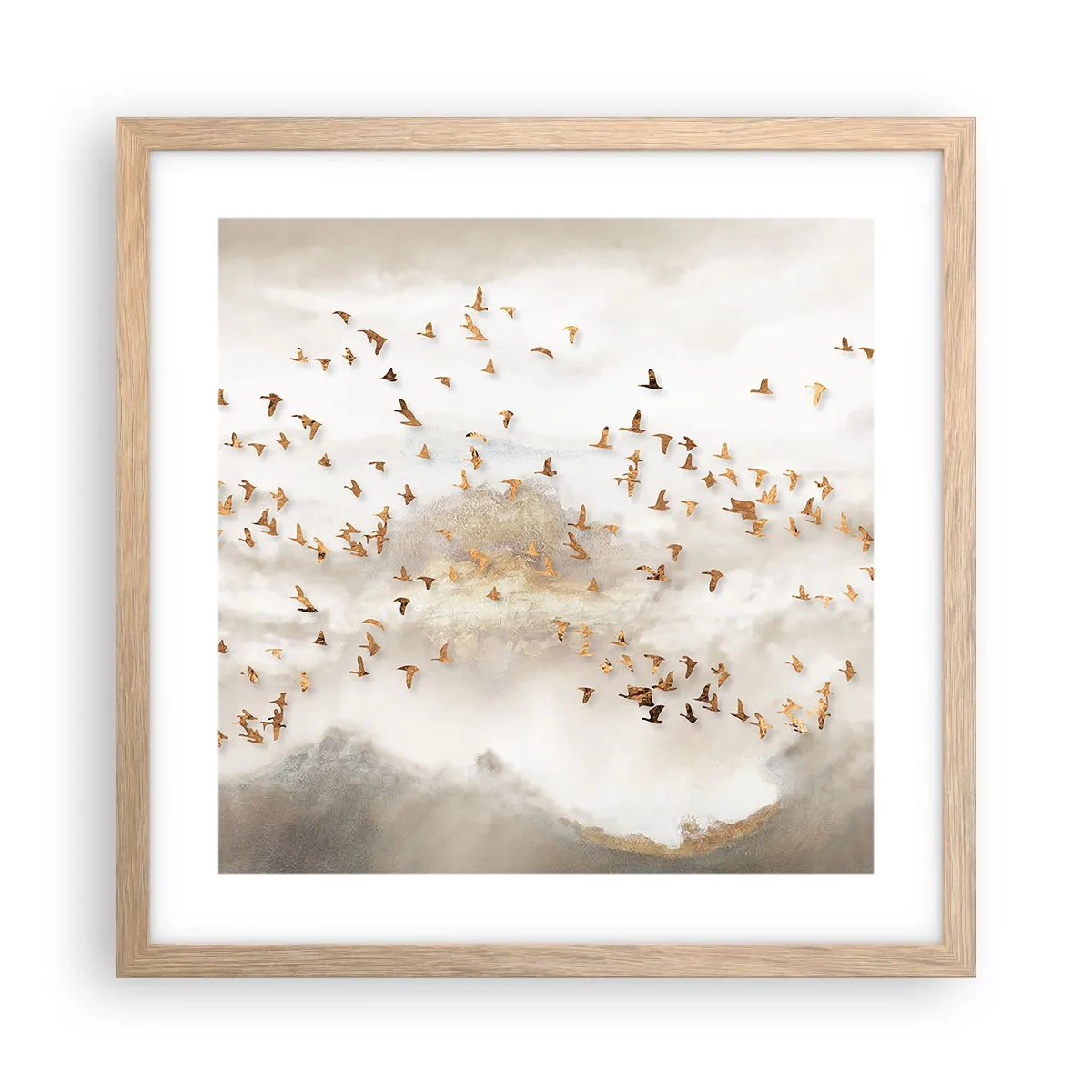 Poszter világos tölgy keretben - Itt az idő... - 40x40 cm