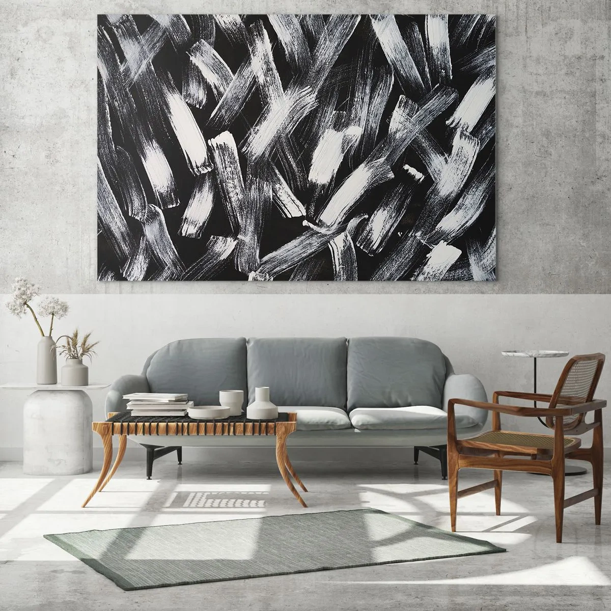 Üveg kép - Absztrakció az ipari szellemben - 120x80 cm