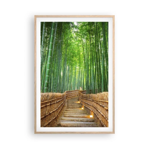 Poszter világos tölgy keretben - Az ázsiai természet esszenciája - 61x91 cm