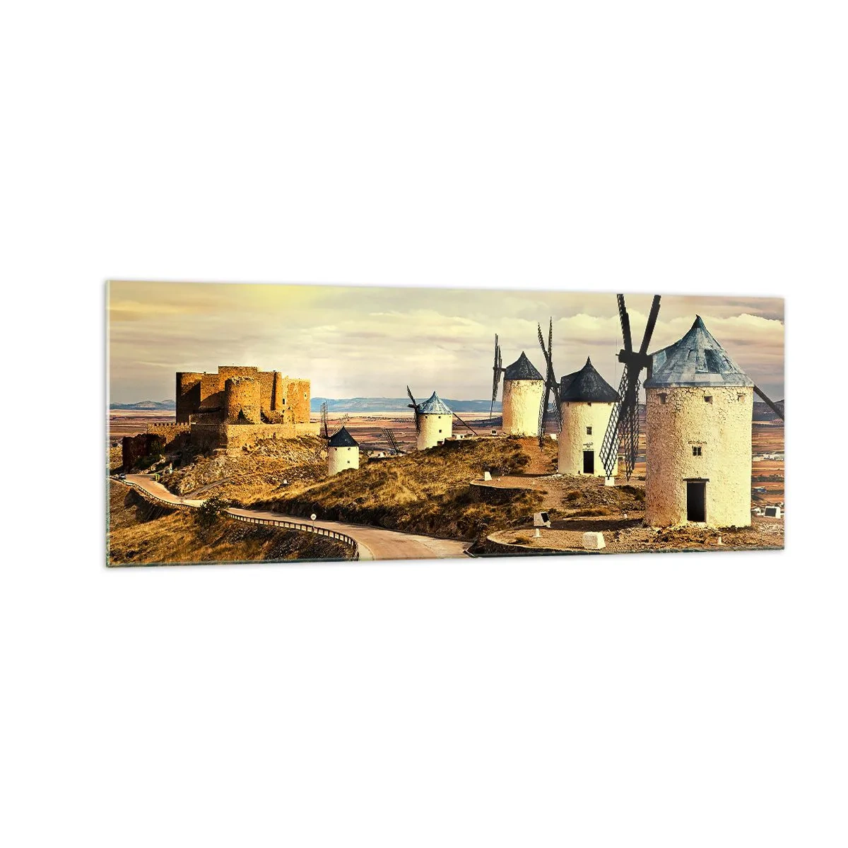 Üveg kép - Mindjárt megjelenik Don Quijote - 140x50 cm