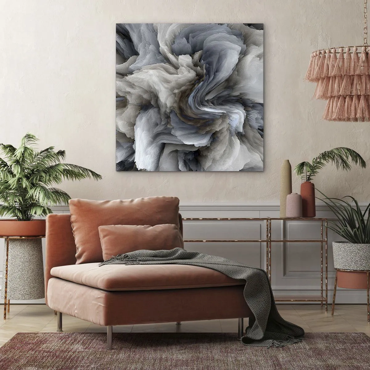 Vászonkép - Kő és virág - 50x50 cm