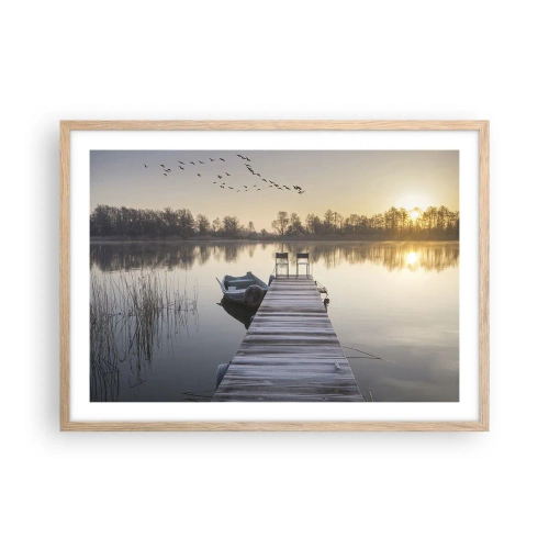 Poszter világos tölgy keretben - Egy kis idő múlva visszajövök - 70x50 cm