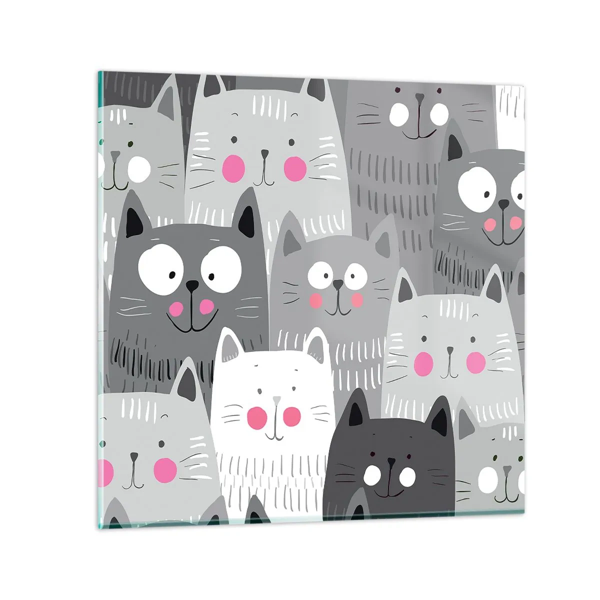Üveg kép - A macska világa - 30x30 cm