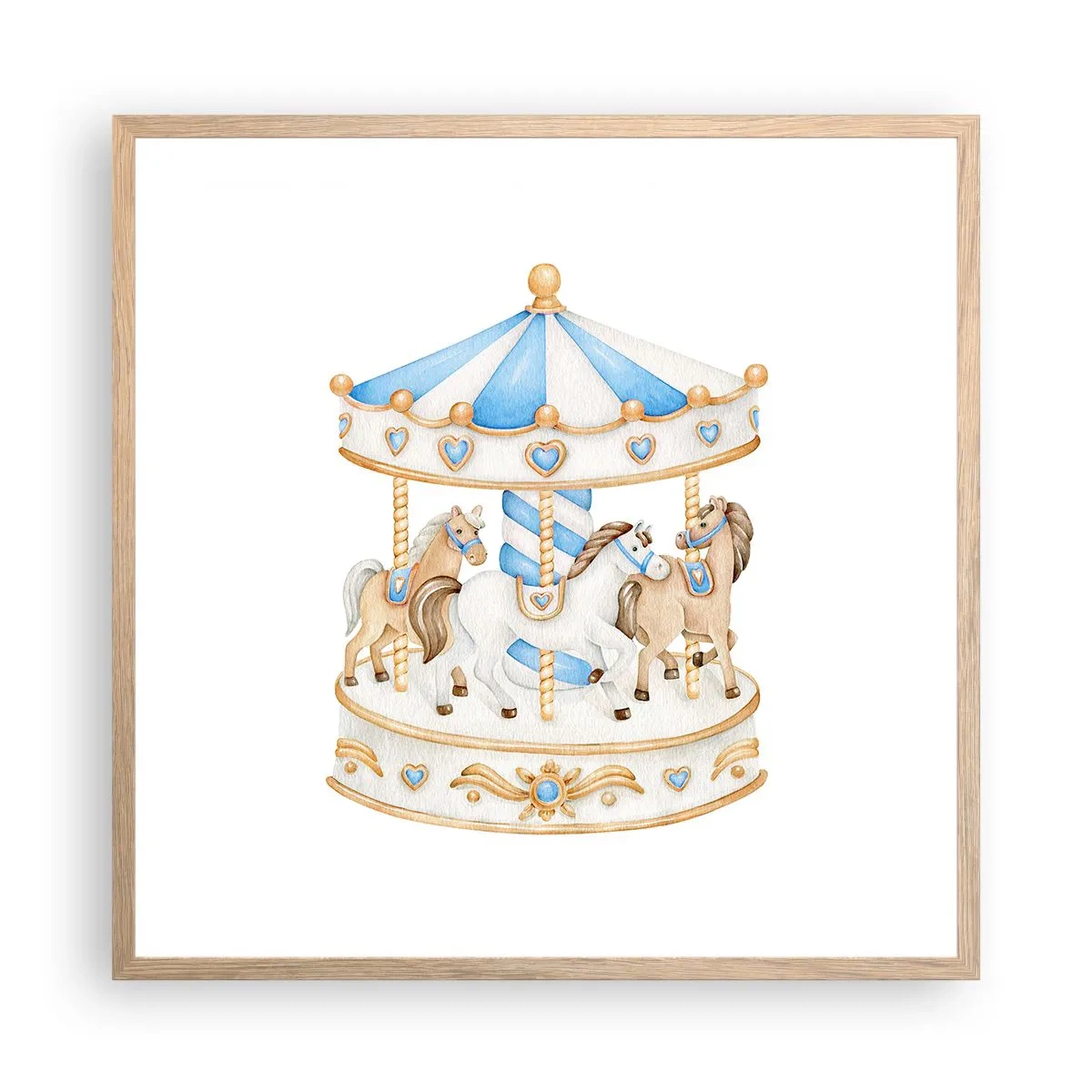 Poszter világos tölgy keretben - Édes gyermekkor - 60x60 cm