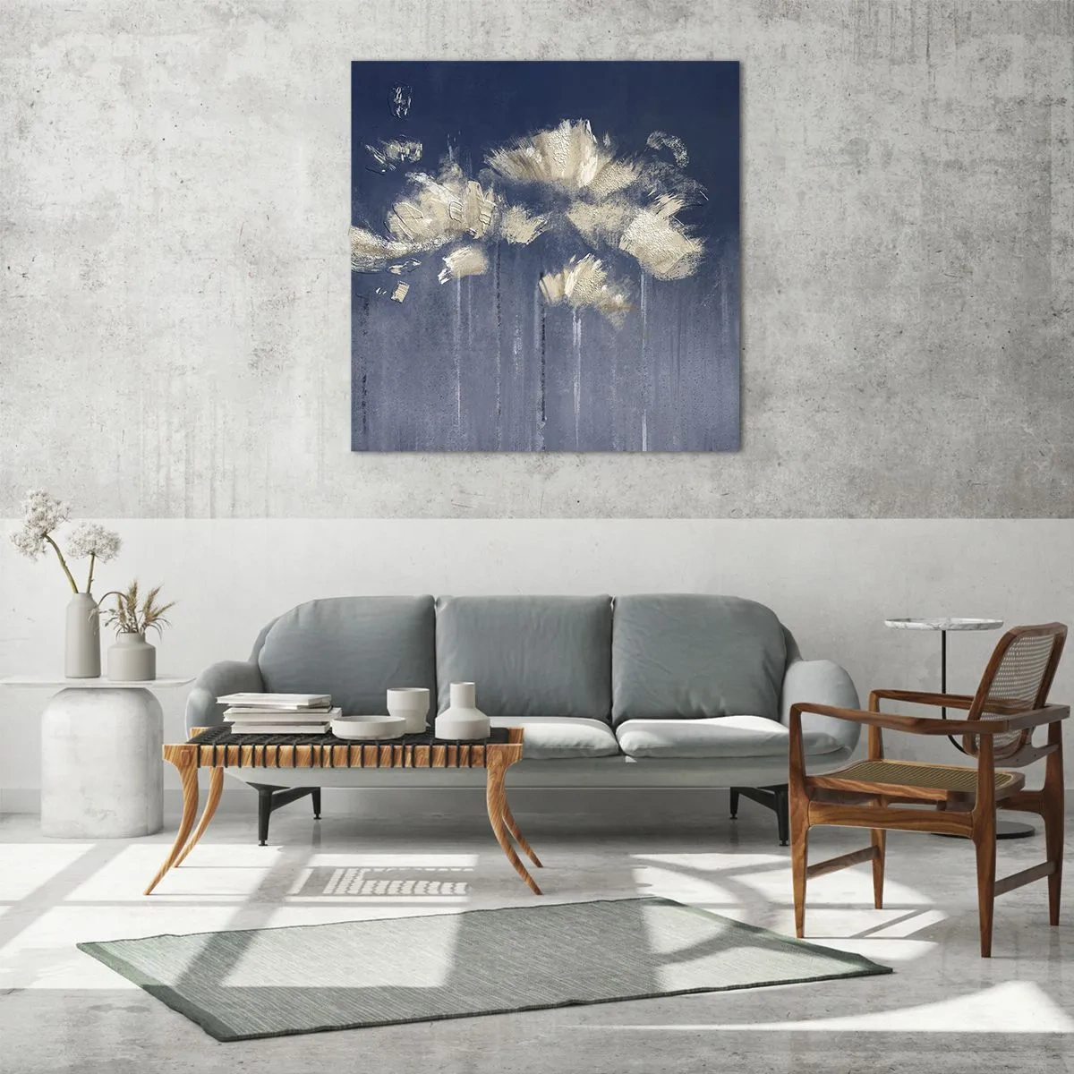 Üveg kép - Mint szirmok a szélben - 60x60 cm