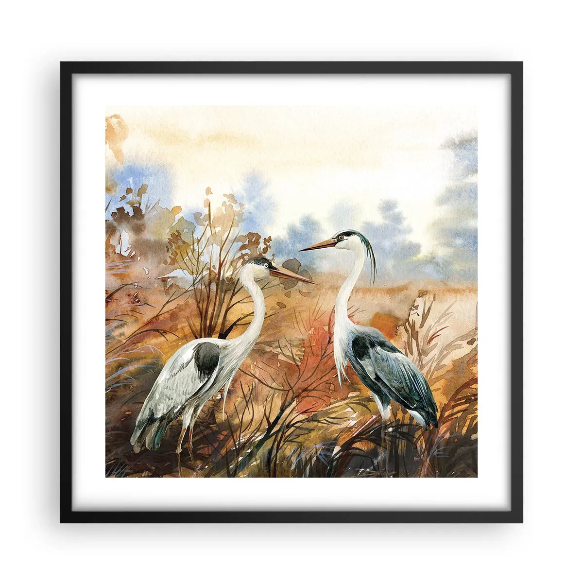 Poszter fehér keretben - Hová ősszel? - 50x50 cm