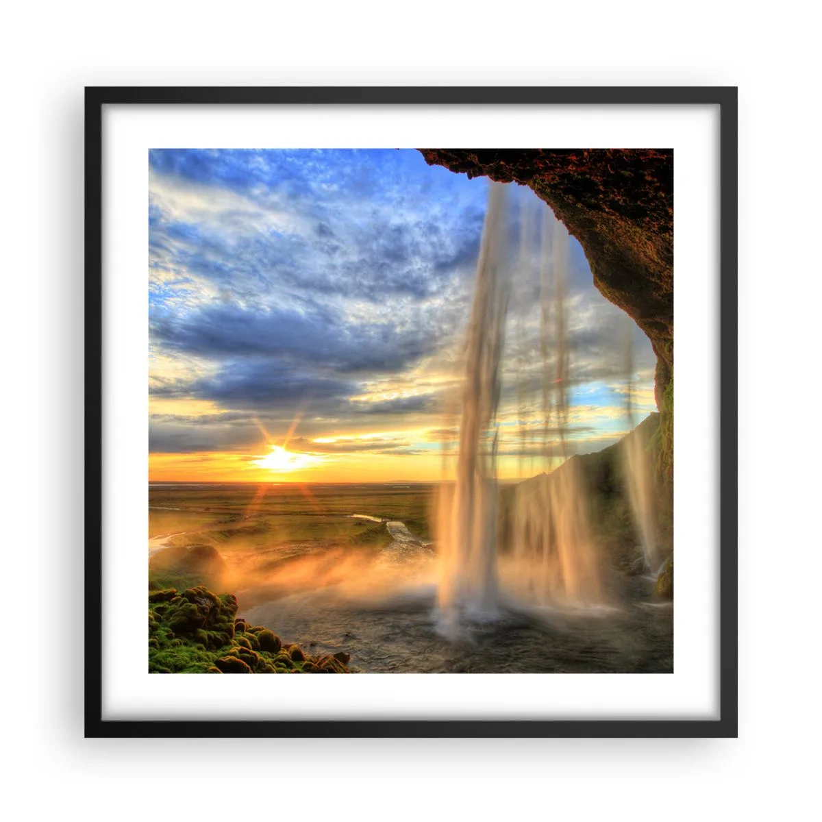 Poszter fehér keretben - Cseppfátyol mögötti világ - 50x50 cm