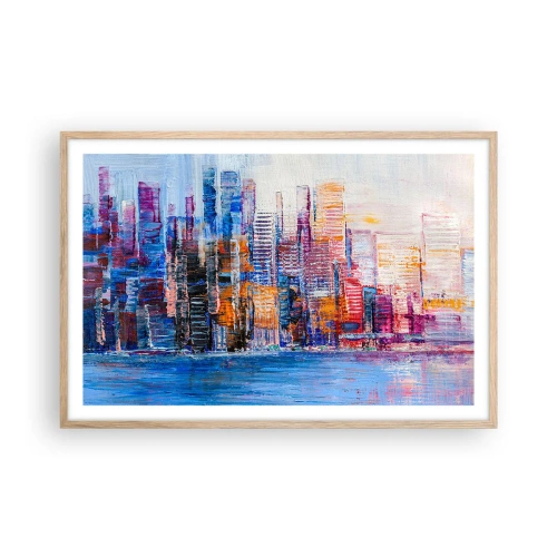 Poszter világos tölgy keretben - Egy vidám metropolisz - 91x61 cm