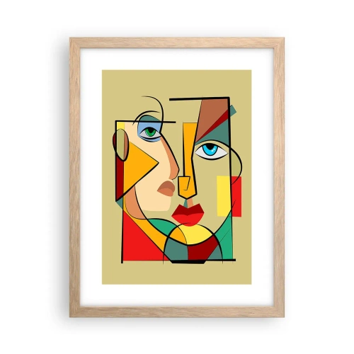 Poszter világos tölgy keretben - Egy összeillő pár - 30x40 cm