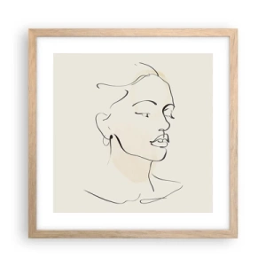 Poszter világos tölgy keretben - Bizonyos vonallal - 40x40 cm