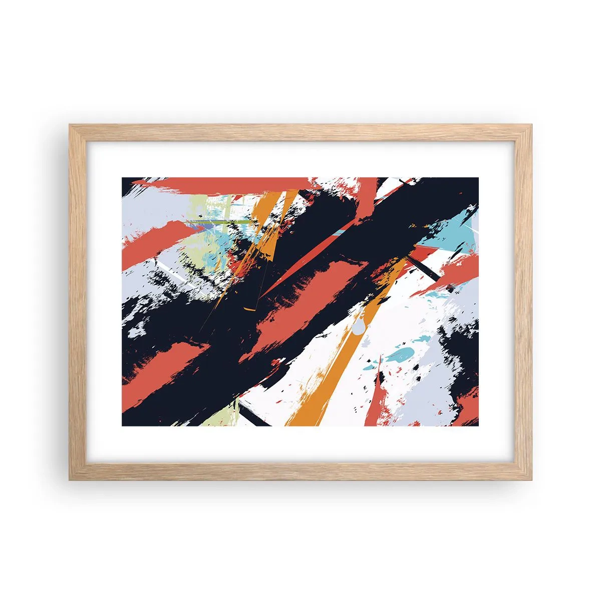 Poszter világos tölgy keretben - Dinamikus kompozíció - 40x30 cm