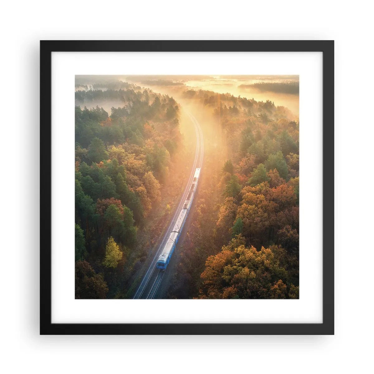 Poszter fehér keretben - Őszi utazás - 40x40 cm