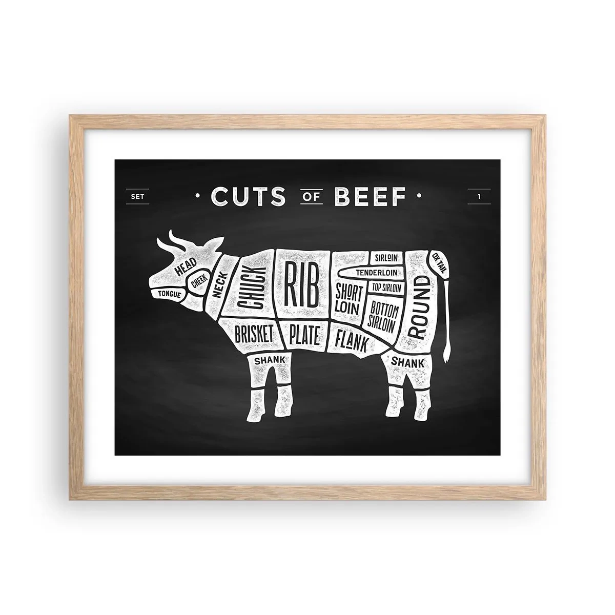 Poszter világos tölgy keretben - Mészáros ábécéskönyve - 50x40 cm