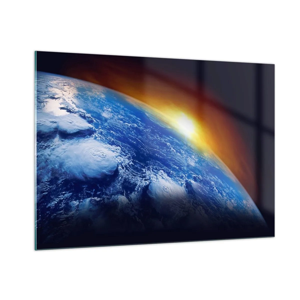 Üveg kép - Napkelte a kék bolygó felett - 100x70 cm